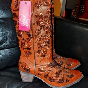 Southern fried chicks Leather cowboy boots
